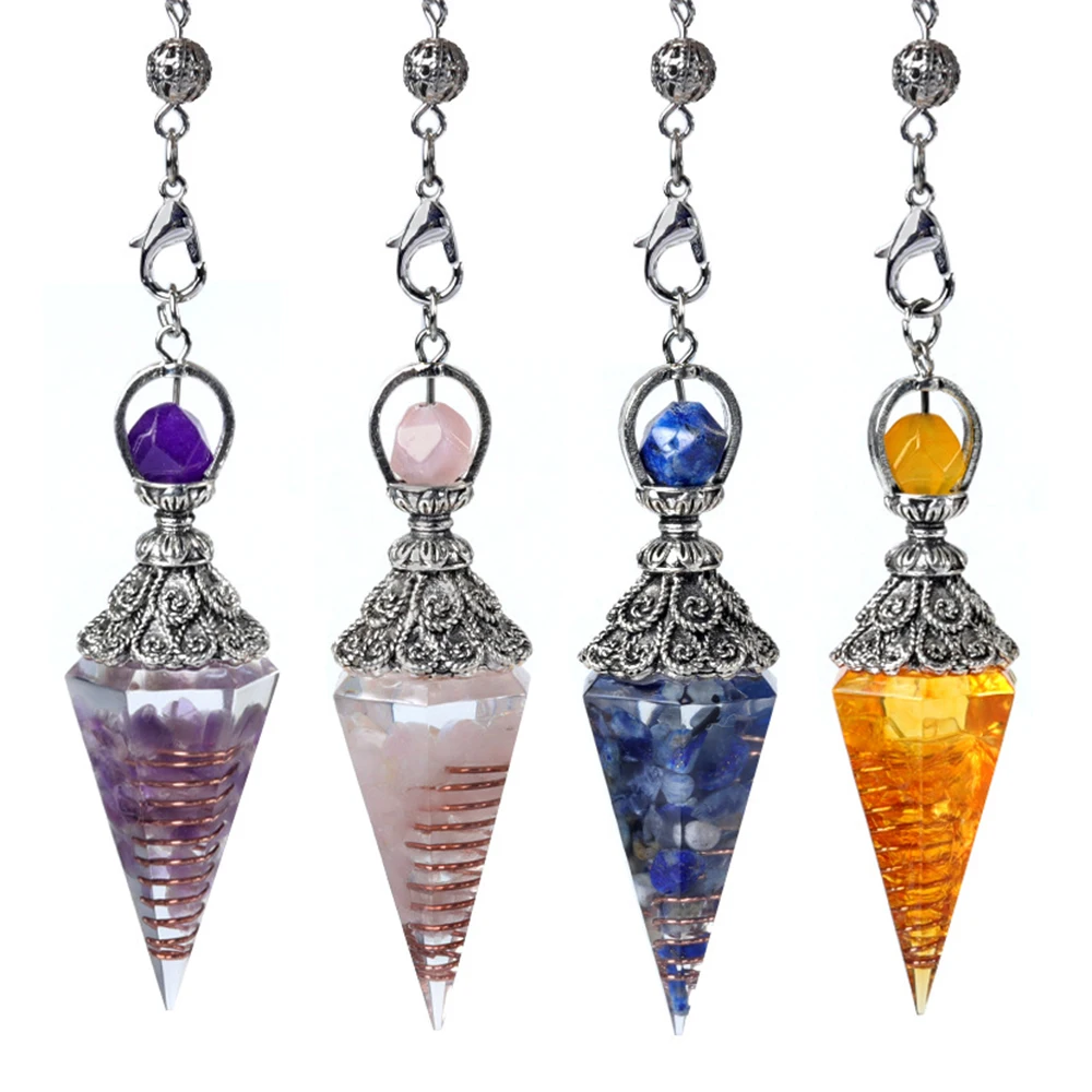 Resin Pendulum for Dowsing Orgone Pendulum 6 Faceted Hexagonal Pointed Natural Crystal Chakras Chip Stone Cone Spiritual Pendulo
Resin Pendulum for Dowsing Orgone Pendulum 6 Faceted Hexagonal Pointed Natural Crystal Chakras Chip Stone Cone Spiritual Pendulo