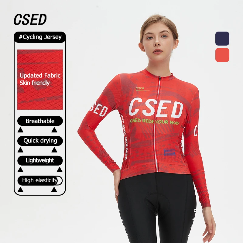 CSED Cycling Jersey Summer Bicycle Riding Slim Clothes Women's Long Sleeved Bike Clothing Full Zipper Quick Dry Updated Fabric
CSED Cycling Jersey Summer Bicycle Riding Slim Clothes Women's Long Sleeved Bike Clothing Full Zipper Quick Dry Updated Fabric