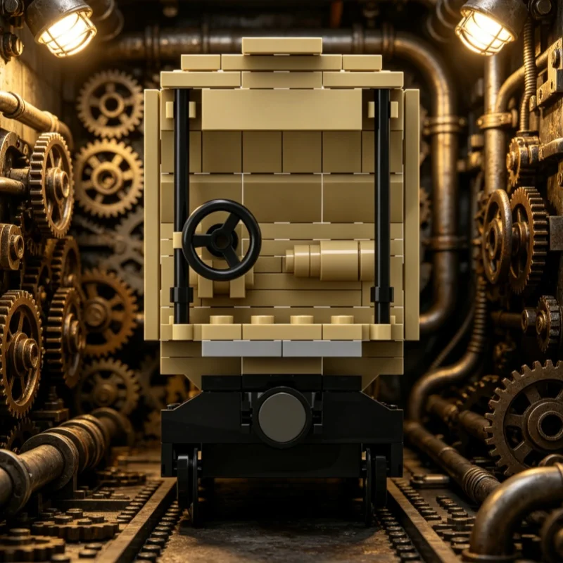 High-quality ribbed side three-compartment covered hopper train brick model DIY assembly small particle building block gift
High-quality ribbed side three-compartment covered hopper train brick model DIY assembly small particle building block gift