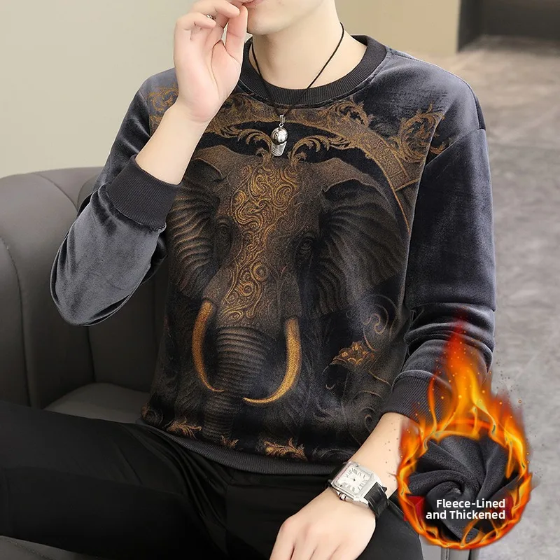 Thickened Fleece Men's Velvet T-Shirt Long Sleeve Slim Fit Autumn Winter New Style Casual Fashion Urban Wear round Neck Sweat...
Thickened Fleece Men's Velvet T-Shirt Long Sleeve Slim Fit Autumn Winter New Style Casual Fashion Urban Wear round Neck Sweat...
