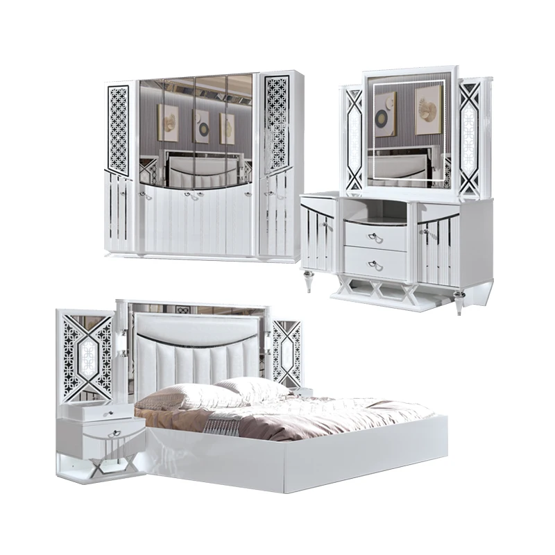 &New Design Luxury White Wooden Frame Full Bedroom Sets Furniture Royal Home Modern Wood King Size Leather Double Bed
&New Design Luxury White Wooden Frame Full Bedroom Sets Furniture Royal Home Modern Wood King Size Leather Double Bed