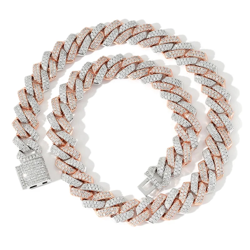 Hip Hop Claw Set 5A+ CZ Stone Bling Iced Out 14mm Two Tone Cuban Miami Link Chain Necklaces for Men Rapper Jewelry
Hip Hop Claw Set 5A+ CZ Stone Bling Iced Out 14mm Two Tone Cuban Miami Link Chain Necklaces for Men Rapper Jewelry