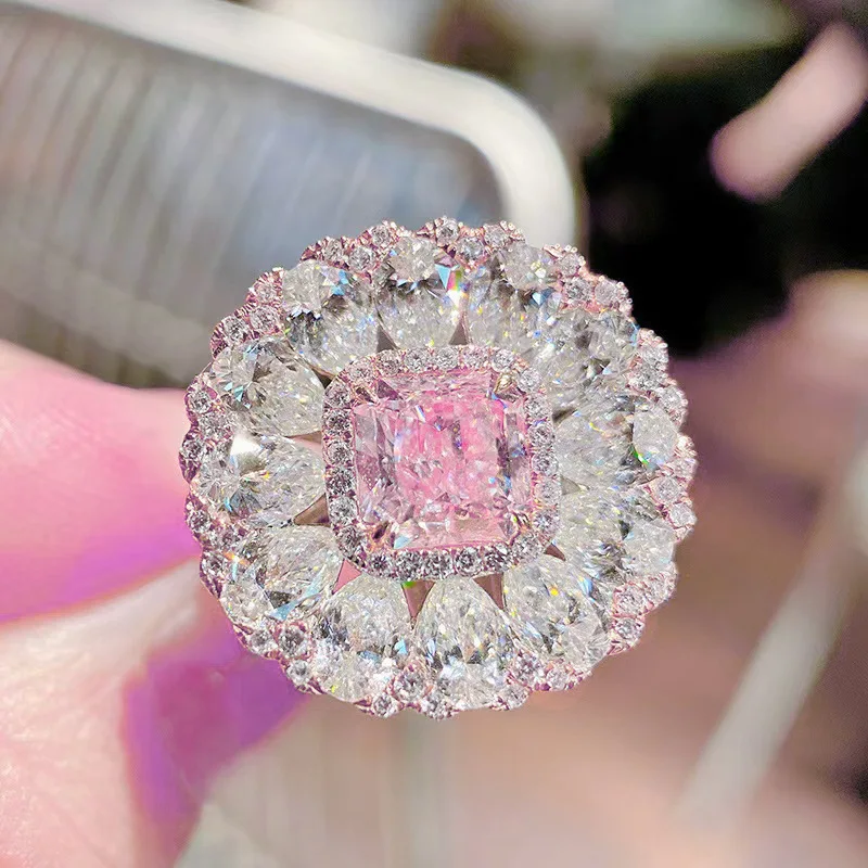 Sparkling sweet cherry blossom rings for women luxurious silver 925 inlaid diamonds pink gemstone flower ring wedding jewelry
Sparkling sweet cherry blossom rings for women luxurious silver 925 inlaid diamonds pink gemstone flower ring wedding jewelry