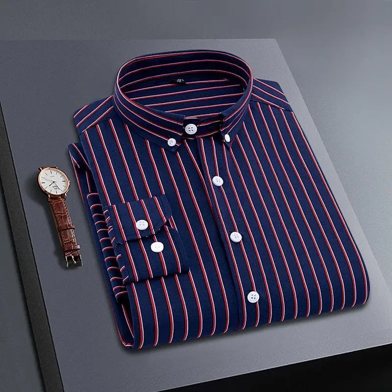 Slim Fit Long Sleeve Men's Shirt Business Style Printed Thin Non-Iron Spring Autumn Korean Version Striped Shirt Polyester Fiber
Slim Fit Long Sleeve Men's Shirt Business Style Printed Thin Non-Iron Spring Autumn Korean Version Striped Shirt Polyester Fiber