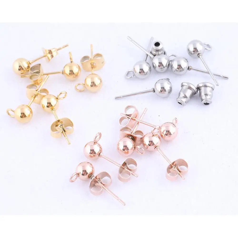 20pcs 5mm Ball Post Earring Connector Findings Stainless Steel Rose Gold Plated With Ear Stopper Backs Diy Jewelry Making
20pcs 5mm Ball Post Earring Connector Findings Stainless Steel Rose Gold Plated With Ear Stopper Backs Diy Jewelry Making