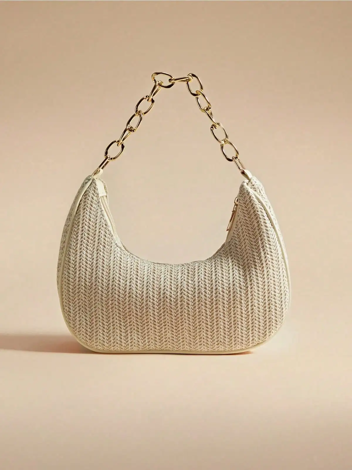 1pc Stylish solid color woven crescent-shaped women's bag, handbag, shoulder bag, beach bag, casual woven bag, summer essential.
1pc Stylish solid color woven crescent-shaped women's bag, handbag, shoulder bag, beach bag, casual woven bag, summer essential.
