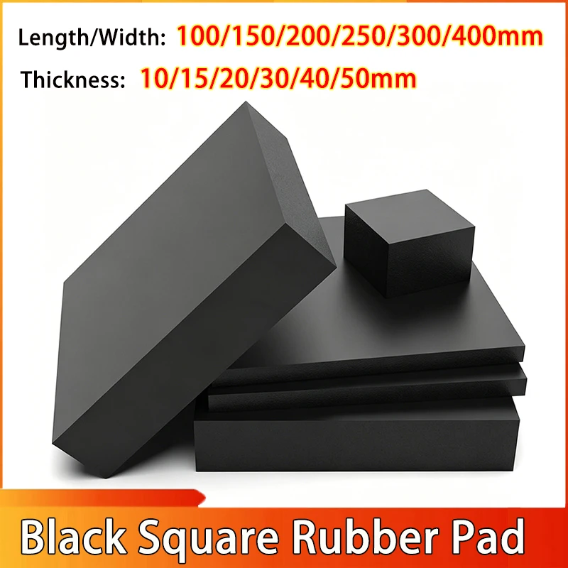Black Square Rubber Pad Length/Width:100/150/200/250/300/400mm T:10/15/20/30/40/50mm Shock Absorber Block Rubber Cushion Pad
Black Square Rubber Pad Length/Width:100/150/200/250/300/400mm T:10/15/20/30/40/50mm Shock Absorber Block Rubber Cushion Pad