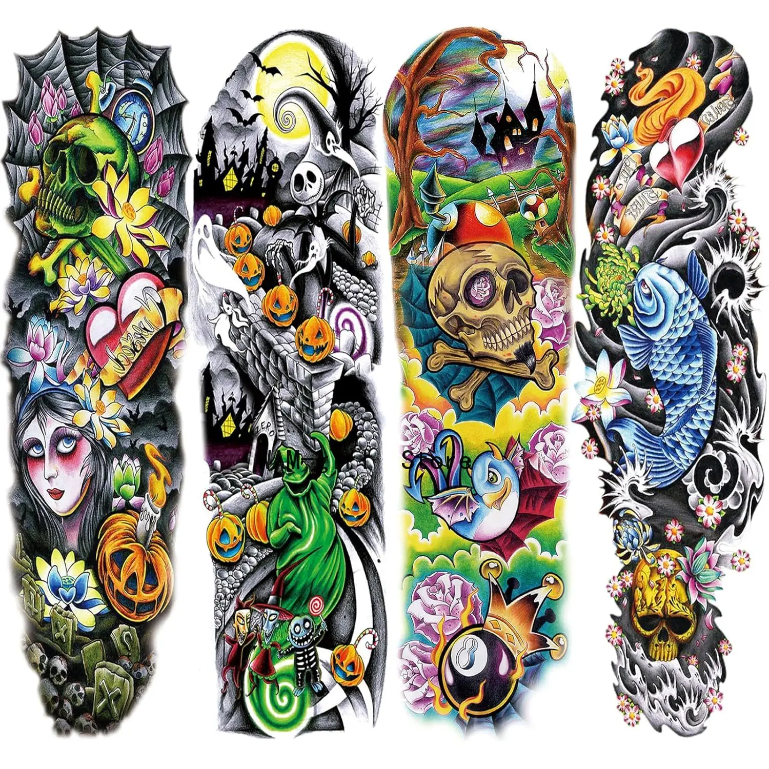 4PCS Colorful Temporary Tattoos Sleeve, Full Arm Large Fake Sleeve Tattoo Stickers For Men Party Watercolor Leg Body Art
4PCS Colorful Temporary Tattoos Sleeve, Full Arm Large Fake Sleeve Tattoo Stickers For Men Party Watercolor Leg Body Art