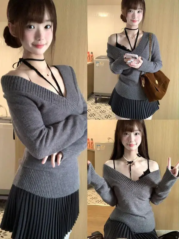 Slimming V-Neck Lace Crop Top And Skirt Set Fashionable Casual Outfit for Women Spring Autumn Winter Three-Piece Set
Slimming V-Neck Lace Crop Top And Skirt Set Fashionable Casual Outfit for Women Spring Autumn Winter Three-Piece Set