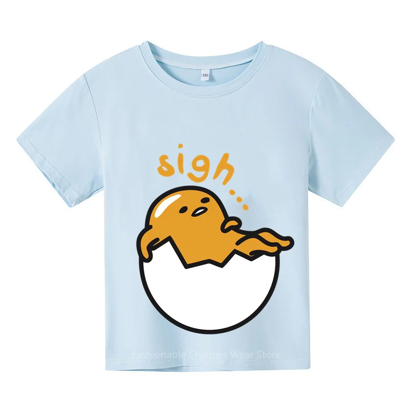 Новая футболка Gudetama с мультяшным принтом, повседневные хлопковые топы с коротким рукавом для мальчиков и девочек, летняя уличная модная детская одежда
Новая футболка Gudetama с мультяшным принтом, повседневные хлопковые топы с коротким рукавом для мальчиков и девочек, летняя уличная модная детская одежда