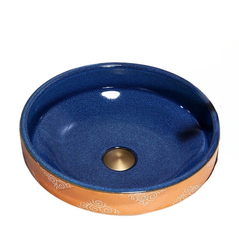 Ceramic Bathroom Sinks Lavobo Round Countertop Ceramic wash basin Bathroom Sink Semi-Counter Sink
Ceramic Bathroom Sinks Lavobo Round Countertop Ceramic wash basin Bathroom Sink Semi-Counter Sink