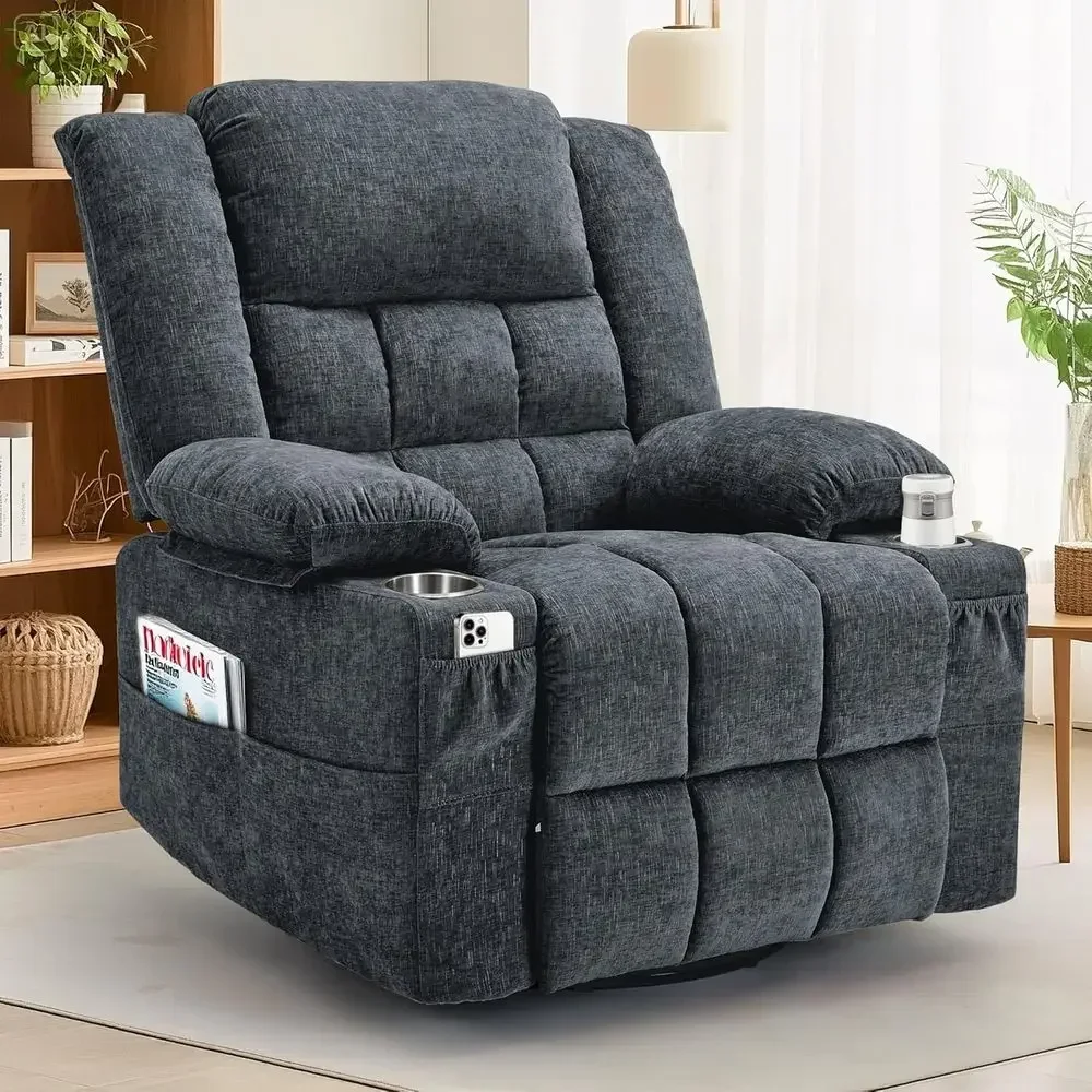 360° Swivel Rocker Recliner or Adults, Nursery Glider Recliner with Massage and Heating, Rocking Chair with Cup Holder, Manual R
360° Swivel Rocker Recliner or Adults, Nursery Glider Recliner with Massage and Heating, Rocking Chair with Cup Holder, Manual R