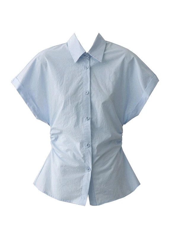 Homemade Summer Shirt French High-end Fashion Trendy Short-sleeved Shirt Women's Flying Sleeves Waist-closing Trendy Design Top
Homemade Summer Shirt French High-end Fashion Trendy Short-sleeved Shirt Women's Flying Sleeves Waist-closing Trendy Design Top