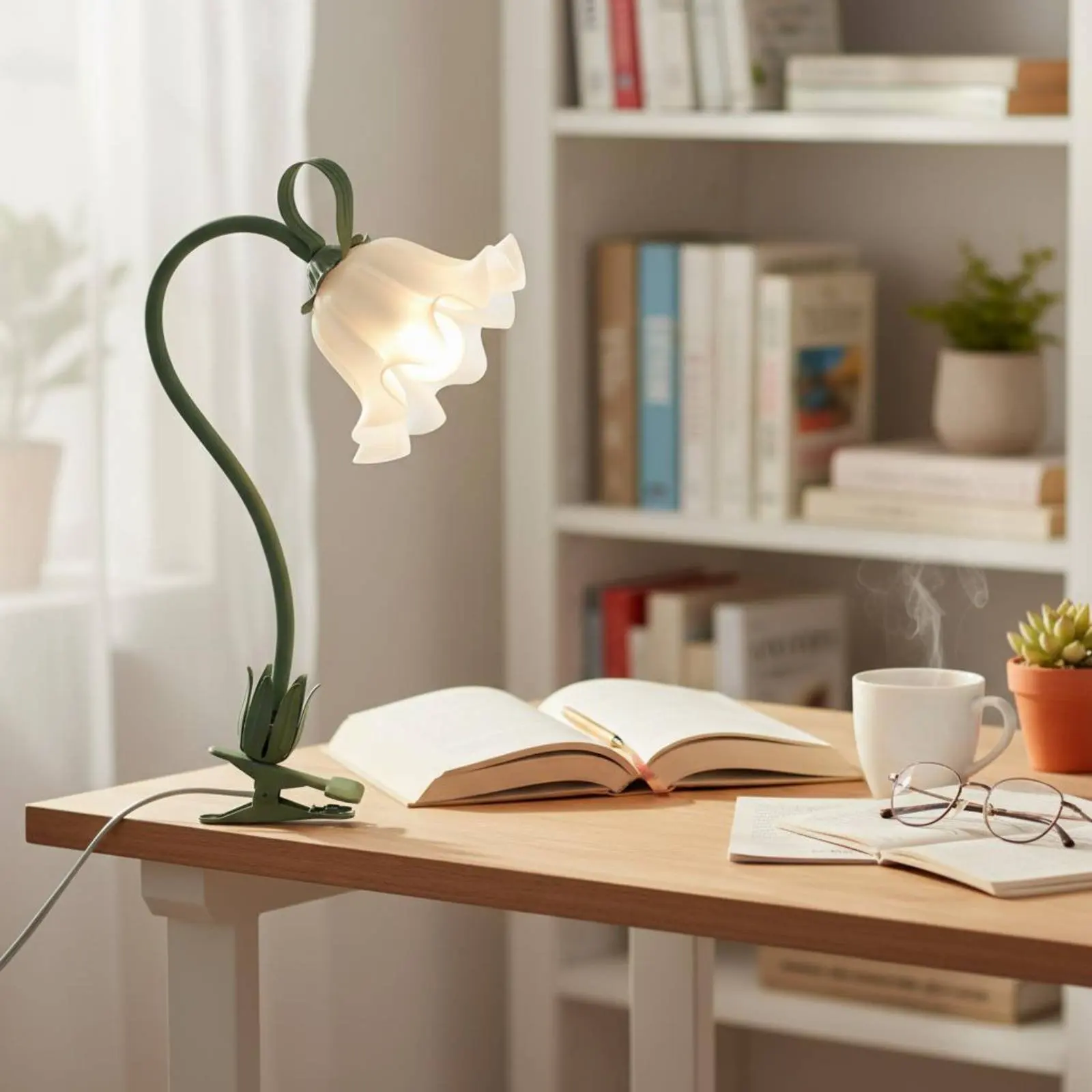 Green Flower Desk Lamp Decorative Clamp-on Flower Night Light Indoor Lighting Space Saving for Bedside, Room Decor
Green Flower Desk Lamp Decorative Clamp-on Flower Night Light Indoor Lighting Space Saving for Bedside, Room Decor