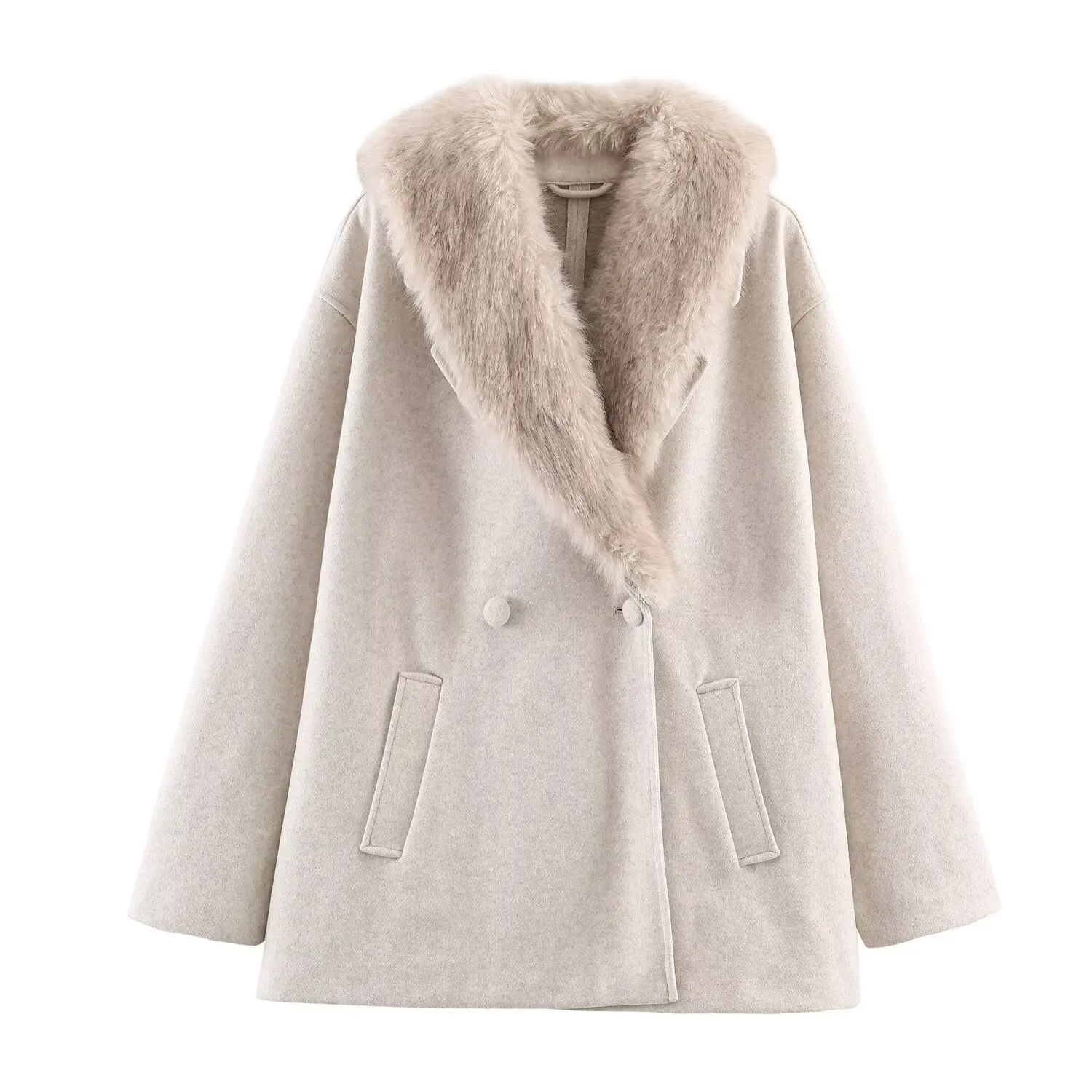 Autumn Winter Women Woolen Jacket Fur Collar Long Sleeve Women's Coat Loose Female Casual Outerwear Lady Tops
Autumn Winter Women Woolen Jacket Fur Collar Long Sleeve Women's Coat Loose Female Casual Outerwear Lady Tops 