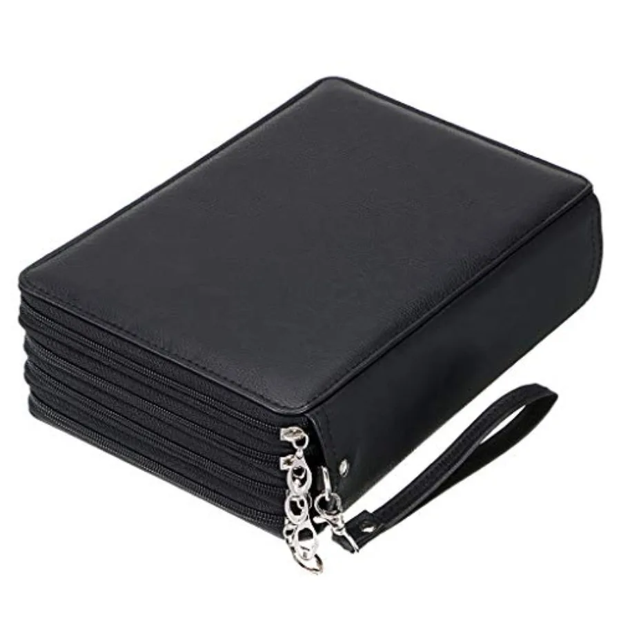 200 Slots Colored Pencil Organizer - Deluxe PU Leather Pencil Case Holder with Removal Handle Strap Pencil Box Large for Colore
200 Slots Colored Pencil Organizer - Deluxe PU Leather Pencil Case Holder with Removal Handle Strap Pencil Box Large for Colore