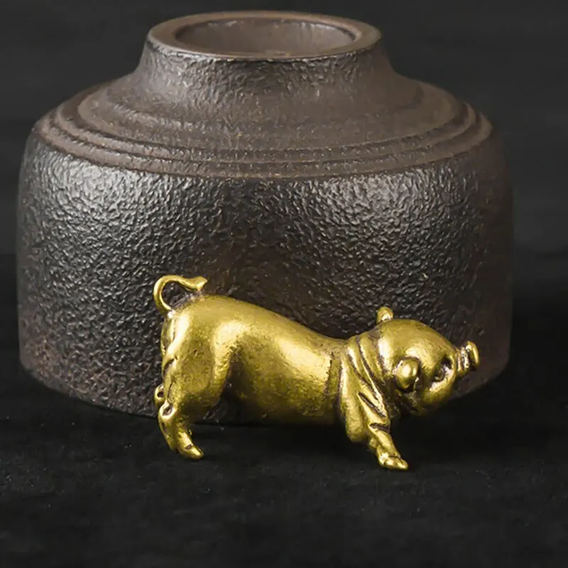 Antique Brass Cute Pig Figurine Miniature Desktop Ornament Statue
Antique Brass Cute Pig Figurine Miniature Desktop Ornament Statue