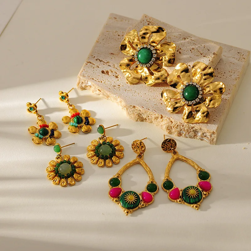 Vintage Ethnic Style Stainless Steel Plated With 18K Gold Personalized And Creative Exaggerated Design Earrings Women jewelry
Vintage Ethnic Style Stainless Steel Plated With 18K Gold Personalized And Creative Exaggerated Design Earrings Women jewelry