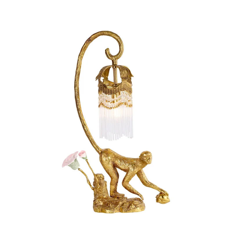 French retro all-copper table lamp creative monkey ornament European villa living room
French retro all-copper table lamp creative monkey ornament European villa living room