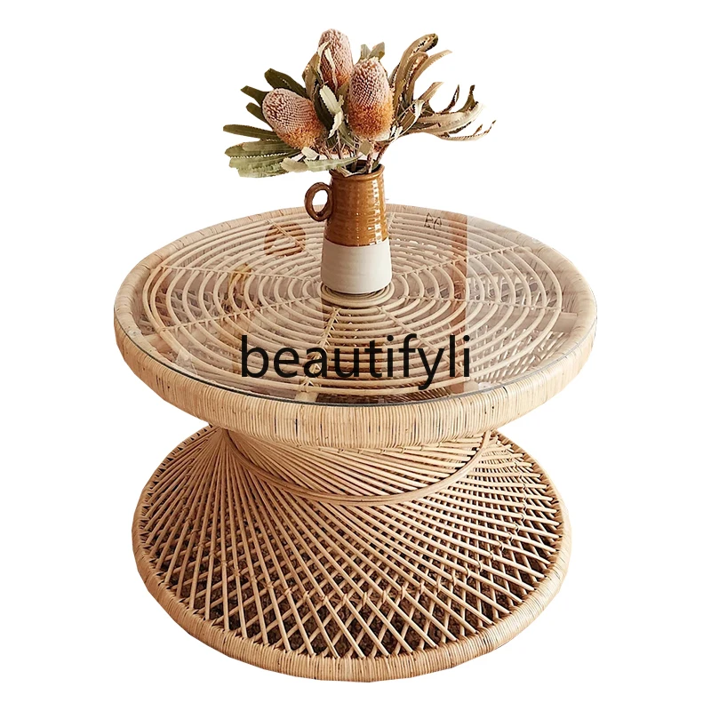 B & B coffee table creative small apartment living room round table household Nordic round simple rattan edge table
B & B coffee table creative small apartment living room round table household Nordic round simple rattan edge table