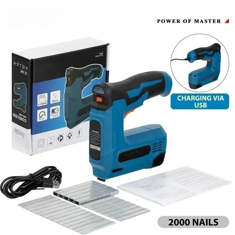 HILDA USBElectric 2-in-1 Air Nail Gun Furniture Pneumatic Gun Wood Frame Stapler Pneumatic Tool Power Tools with 2000pcs Staples
HILDA USBElectric 2-in-1 Air Nail Gun Furniture Pneumatic Gun Wood Frame Stapler Pneumatic Tool Power Tools with 2000pcs Staples