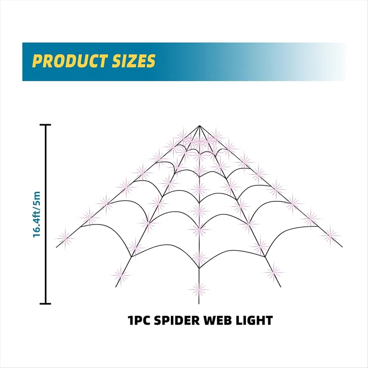 *X07A Halloween 200" Spider Web Light Decorations Outdoor/Indoor with 250 LED Lights, for Yard/Lawn/Garden(Purple)
*X07A Halloween 200" Spider Web Light Decorations Outdoor/Indoor with 250 LED Lights, for Yard/Lawn/Garden(Purple)