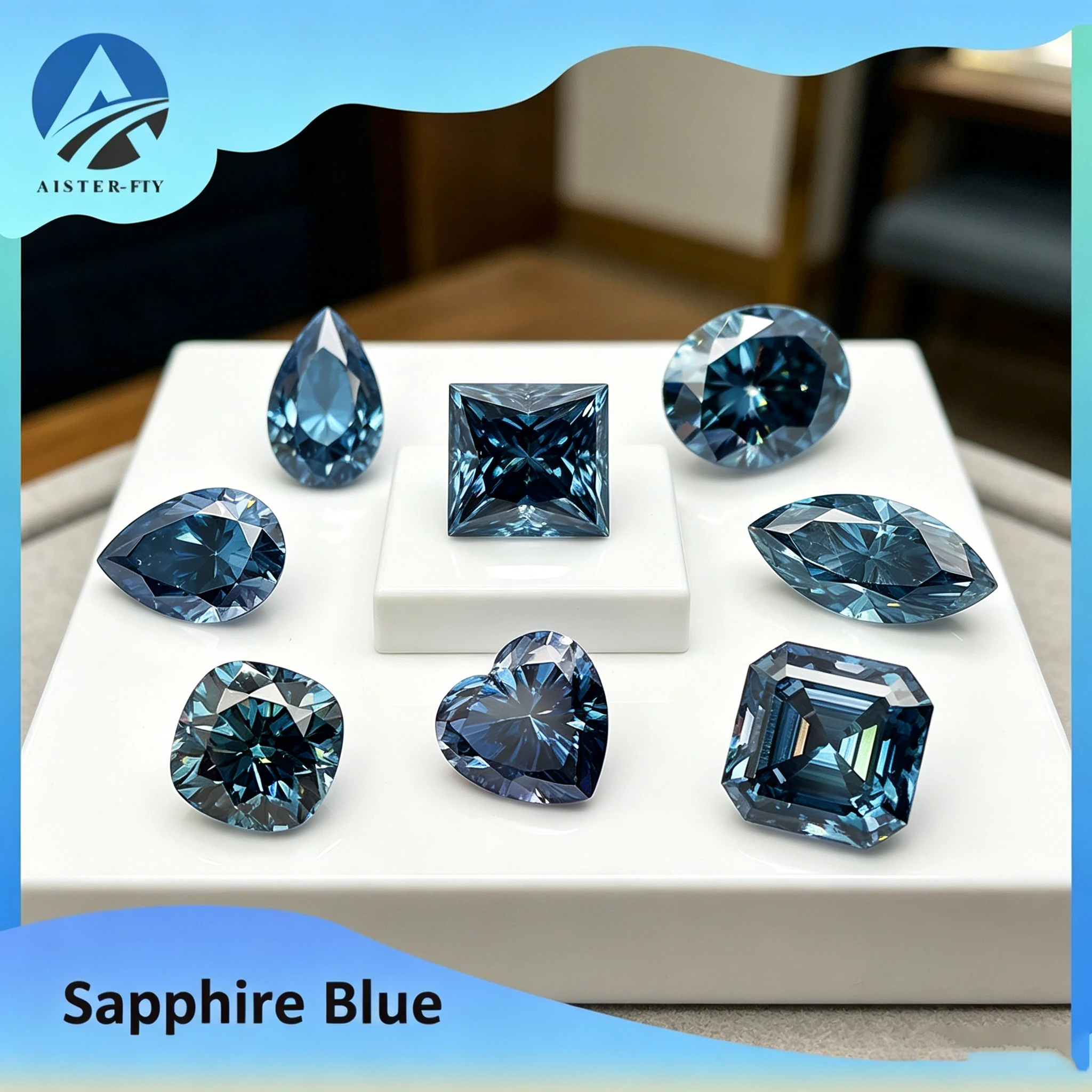 Sapphire Blue Moissanite Stones Multiple shapes Round/Pear/Oval/Emerald/Heart/Princess/Radiant Cut with GRA Certificate for DIY
Sapphire Blue Moissanite Stones Multiple shapes Round/Pear/Oval/Emerald/Heart/Princess/Radiant Cut with GRA Certificate for DIY