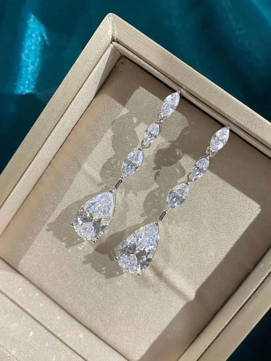 Elegant Cubic Zirconia Teardrop Dangle Earrings For Women Party Wedding Jewelry
Elegant Cubic Zirconia Teardrop Dangle Earrings For Women Party Wedding Jewelry