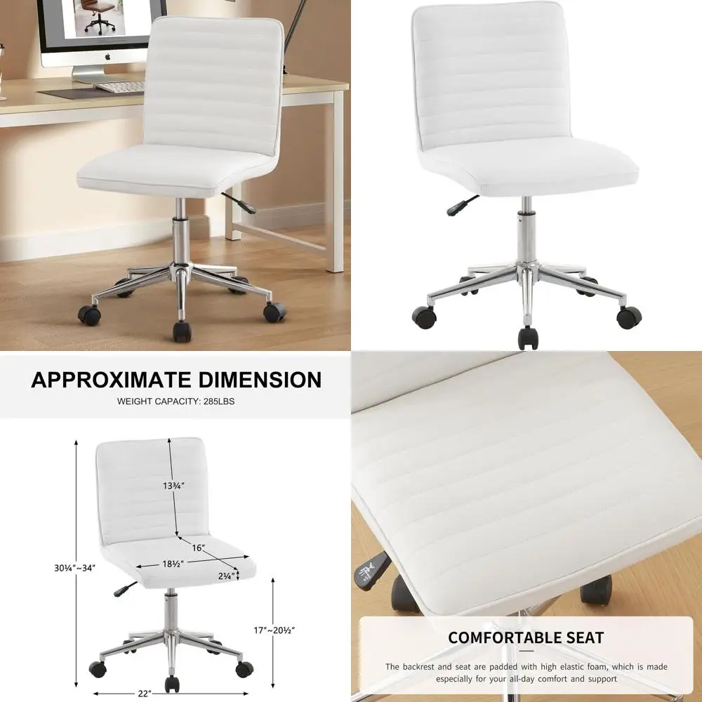 Adjustable PU White Mid-Back Swivel Desk Chair with Casters for Home and Dorm Office Use
Adjustable PU White Mid-Back Swivel Desk Chair with Casters for Home and Dorm Office Use