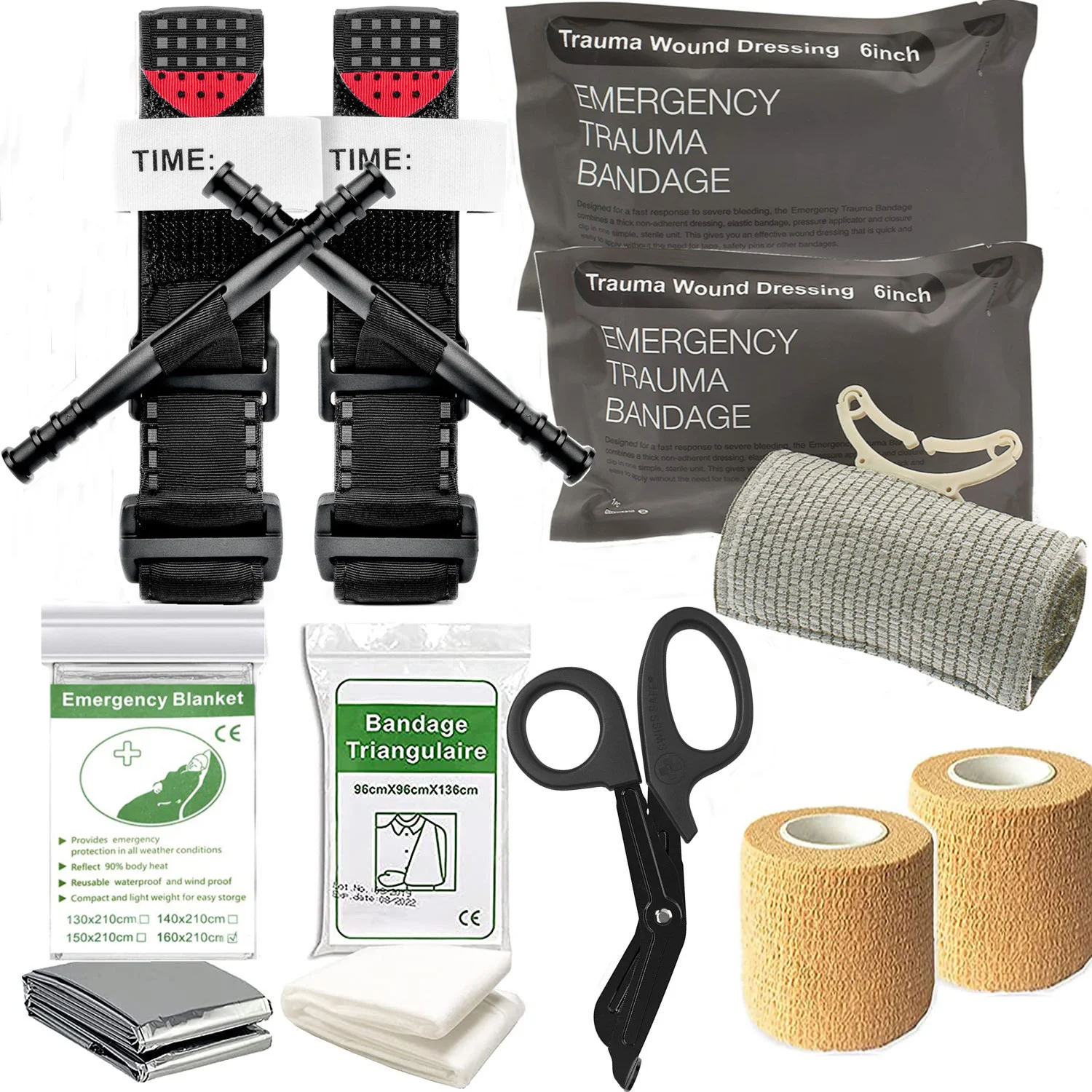 Bleeding Control Trauma Kit with CAT Tourniquet,Israeli Bandage,Emergency Blanket,Trauma Shears,Cohesive Bandage travel kit
Bleeding Control Trauma Kit with CAT Tourniquet,Israeli Bandage,Emergency Blanket,Trauma Shears,Cohesive Bandage travel kit