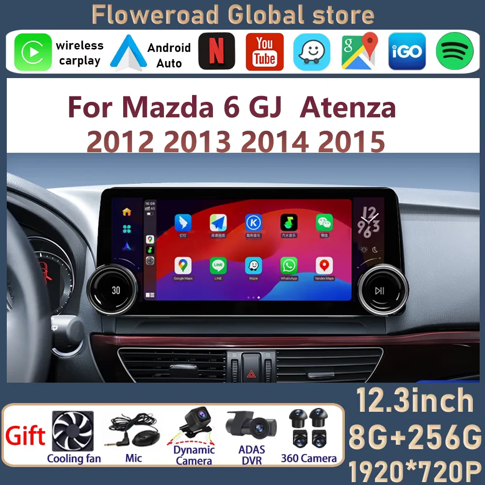 Автомобильный мультимедийный плеер для Mazda 6 GJ Atenza 12,3 2012 2013 2015, 2014 дюйма
Автомобильный мультимедийный плеер для Mazda 6 GJ Atenza 12,3 2012 2013 2015, 2014 дюйма