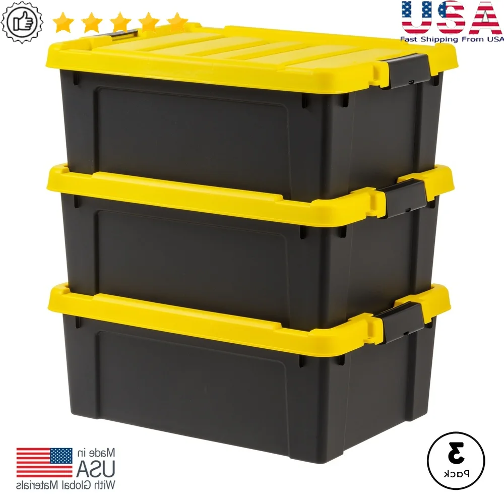 Heavy Duty Plastic Storage Bins with Lids 12 Gallon Stackable Totes 3 Pack Organizing Containers Garage Tools Gear Supplies
Heavy Duty Plastic Storage Bins with Lids 12 Gallon Stackable Totes 3 Pack Organizing Containers Garage Tools Gear Supplies