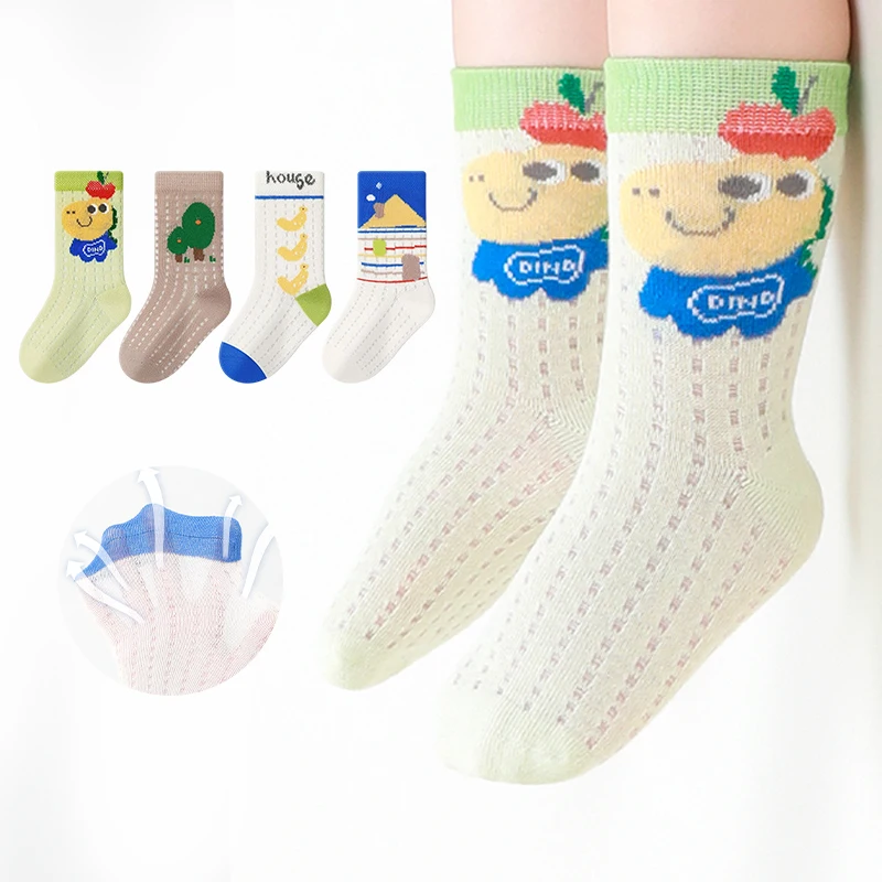4 Pairs Cute Cartoon Mid Calf Baby Socks Hollow Mesh Ultra Breathable Lightweight Soft Long Toddler Socks For Kids
4 Pairs Cute Cartoon Mid Calf Baby Socks Hollow Mesh Ultra Breathable Lightweight Soft Long Toddler Socks For Kids