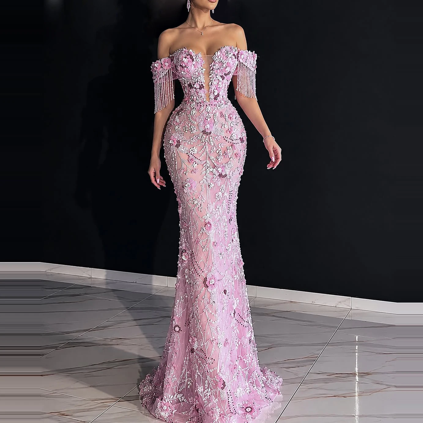 Pink One The Shoulder Dress With Beaded Fringe and AppliquéS elegant deep v sheer tulle gown mermaid prom dress vacation dress
Pink One The Shoulder Dress With Beaded Fringe and AppliquéS elegant deep v sheer tulle gown mermaid prom dress vacation dress