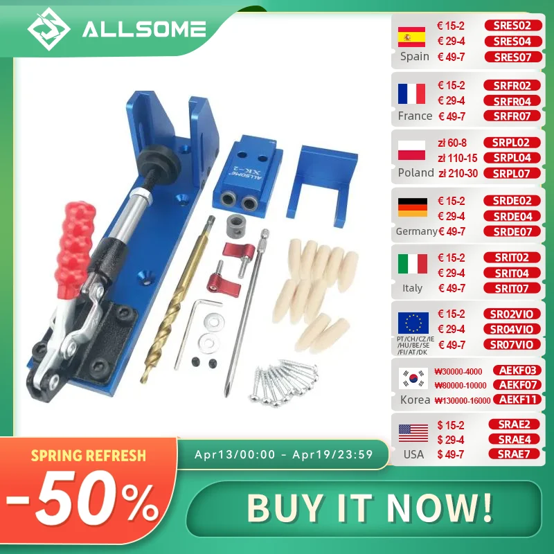 ALLSOME XK-2 Pocket Hole Jig Kit System
ALLSOME XK-2 Pocket Hole Jig Kit System