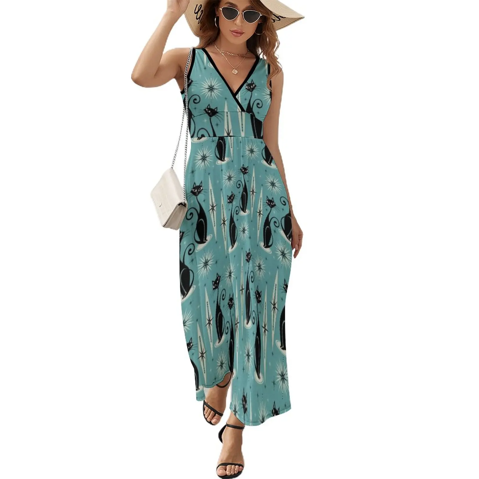 Mid Century Meow on Blue Sleeveless Dress clothes for woman luxury dresses dresses with long sleeves Women's summer suit
Mid Century Meow on Blue Sleeveless Dress clothes for woman luxury dresses dresses with long sleeves Women's summer suit