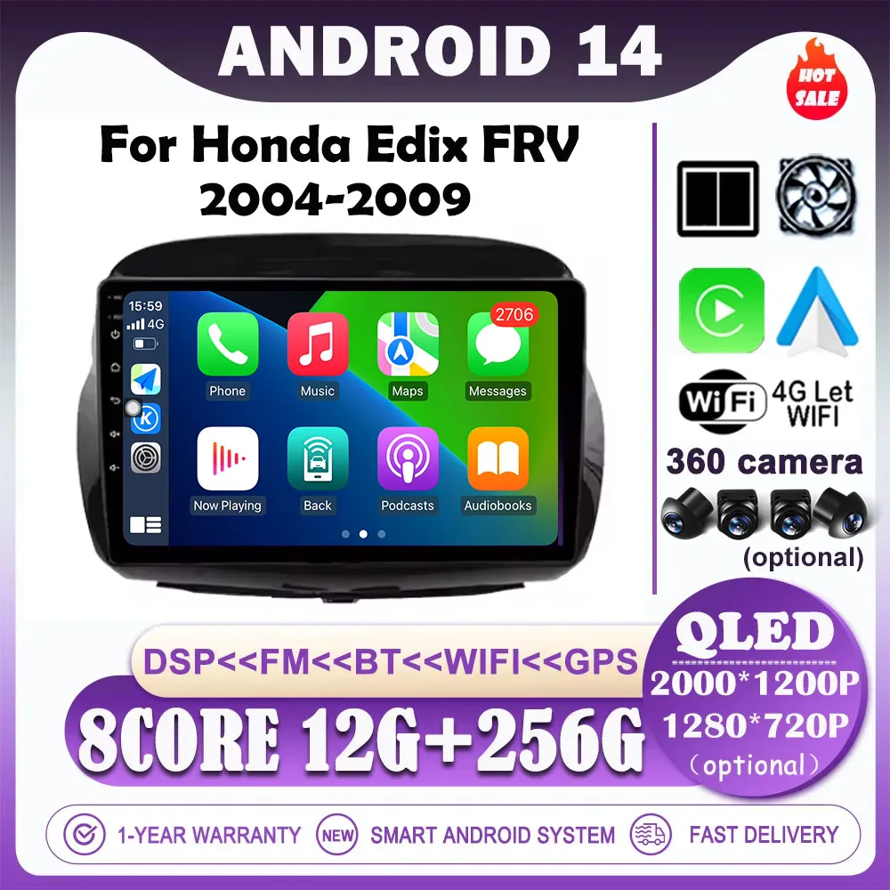 Android 14 для Honda Edix FRV 2004-2008 2009, автомобильный мультимедийный плеер, WIFI Carplay, экран QLED, радио, стерео, GPS-навигация, DSP
Android 14 для Honda Edix FRV 2004-2008 2009, автомобильный мультимедийный плеер, WIFI Carplay, экран QLED, радио, стерео, GPS-навигация, DSP