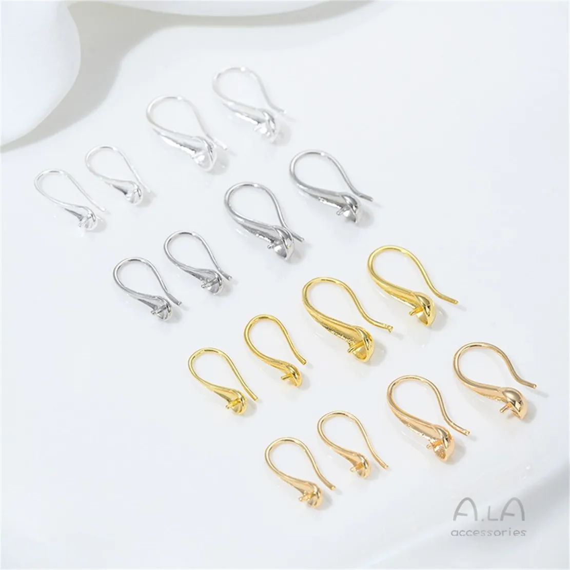 R585 14K Gold-plated 18k Pure Silver-plated Bead Ear Hook High Heels, French Spoon Ear Hook DIY Sticky Pearl Earrings
R585 14K Gold-plated 18k Pure Silver-plated Bead Ear Hook High Heels, French Spoon Ear Hook DIY Sticky Pearl Earrings