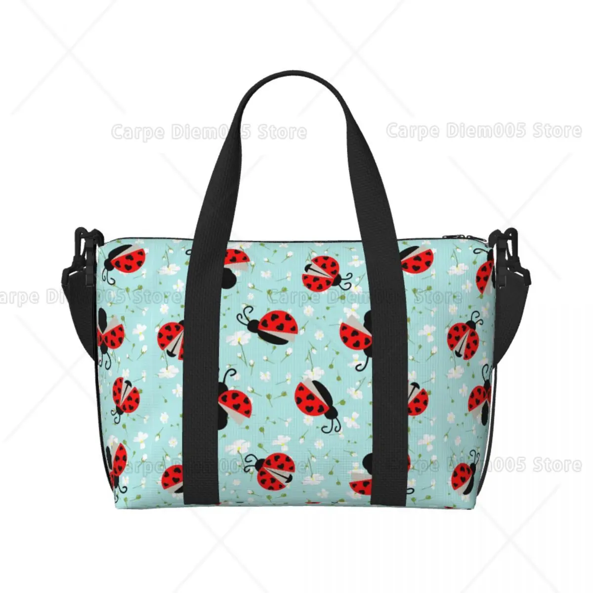 Hand Tote Bag Red Ladybug and Floral Funny Cute Foldable Duffle for Women Women Travel Bag One Size
Hand Tote Bag Red Ladybug and Floral Funny Cute Foldable Duffle for Women Women Travel Bag One Size