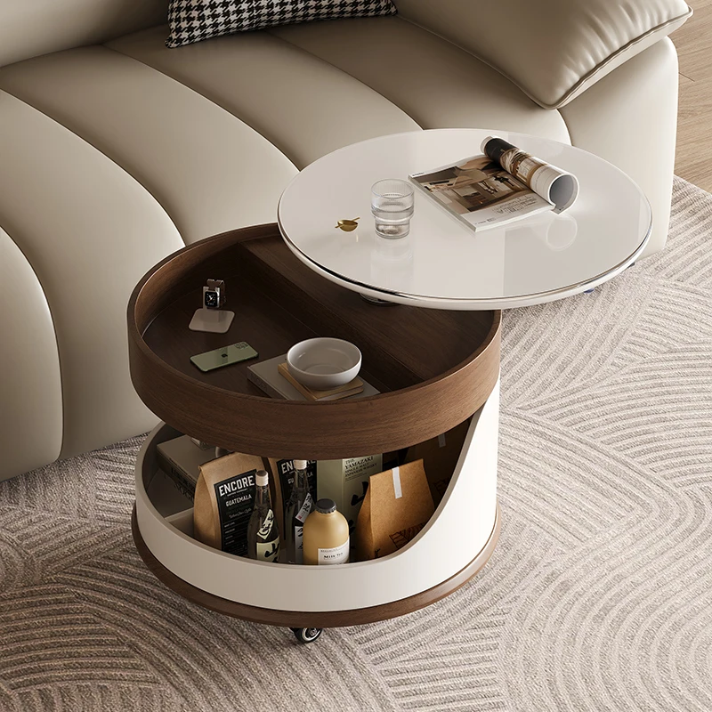 Movable coffee table living room modern simple household small apartment liftable storage round trolley sofa side table
Movable coffee table living room modern simple household small apartment liftable storage round trolley sofa side table