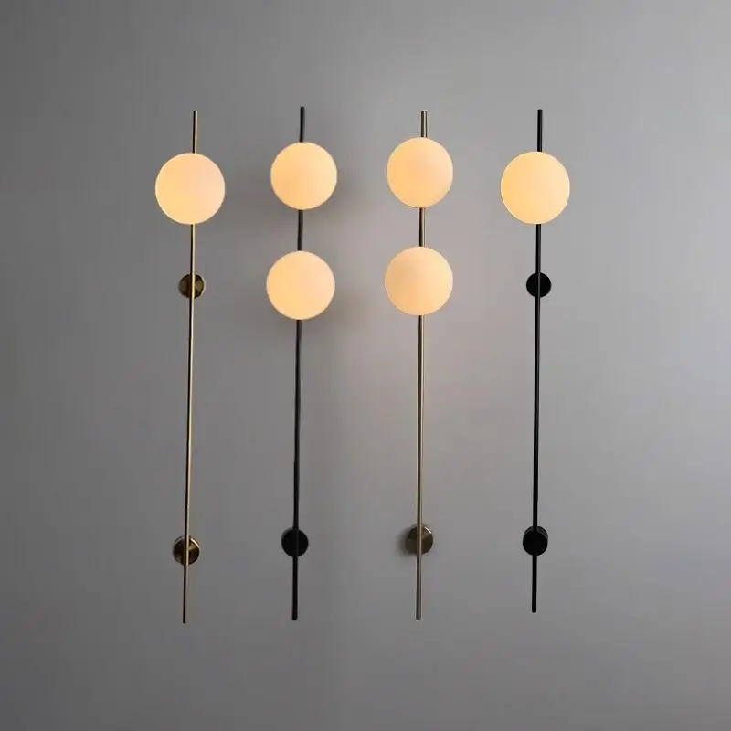 Modern Long Pole Wall Lamps Black Gold Living Room LED Wall Lights Milky White Glass Round Wall Lamp for Hallway Entrance Aisle
Modern Long Pole Wall Lamps Black Gold Living Room LED Wall Lights Milky White Glass Round Wall Lamp for Hallway Entrance Aisle
