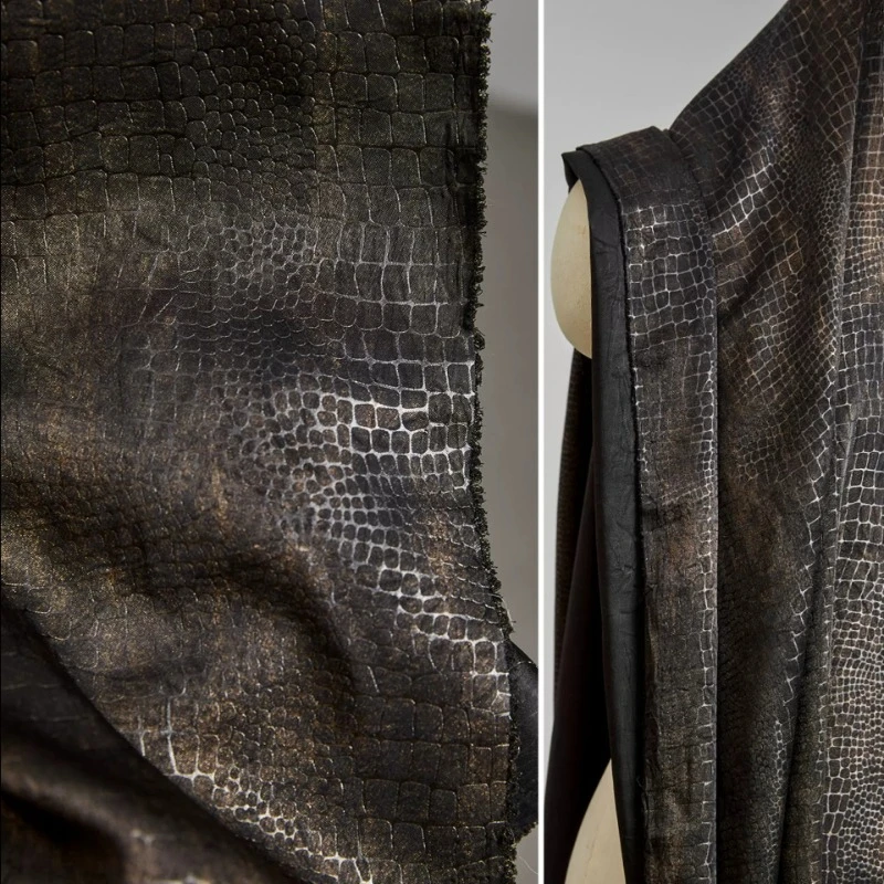 100x150cm Vintage Distressed Snake Scale Embossed Satin Fabric Shiny Gold Foil Chinese Style DIY Designer Cloth for Apparel
100x150cm Vintage Distressed Snake Scale Embossed Satin Fabric Shiny Gold Foil Chinese Style DIY Designer Cloth for Apparel