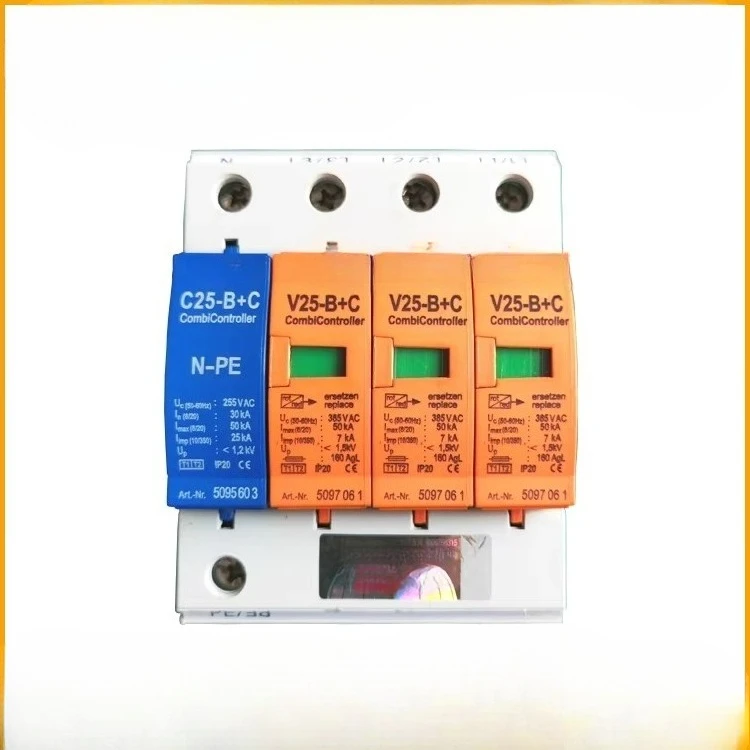 Lightning protection device 220v surge protector V25-B + C 3 + NPE-385V T1 + T2 4P 50kA
Lightning protection device 220v surge protector V25-B + C 3 + NPE-385V T1 + T2 4P 50kA