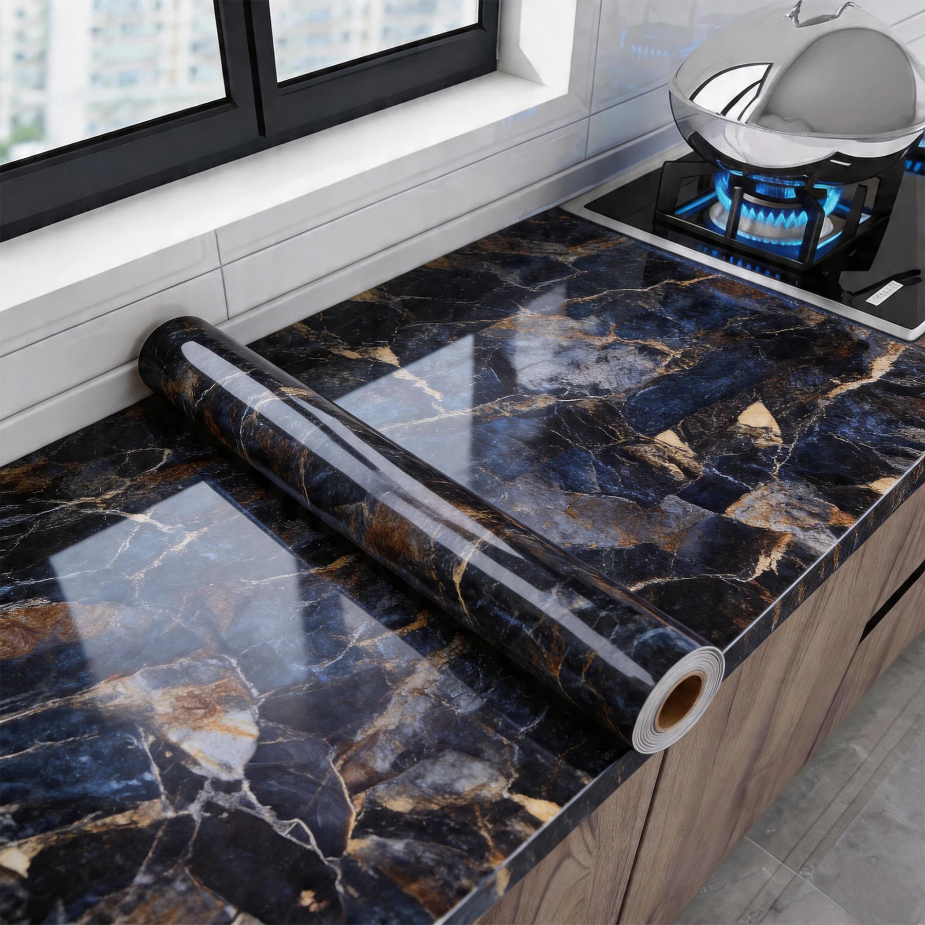 PVC Waterproof Self Adhesive Wallpaper Wall in Rolls Furniture Cabinets Vinyl Decorative Film Mabrle Stickers For Home Decor
PVC Waterproof Self Adhesive Wallpaper Wall in Rolls Furniture Cabinets Vinyl Decorative Film Mabrle Stickers For Home Decor