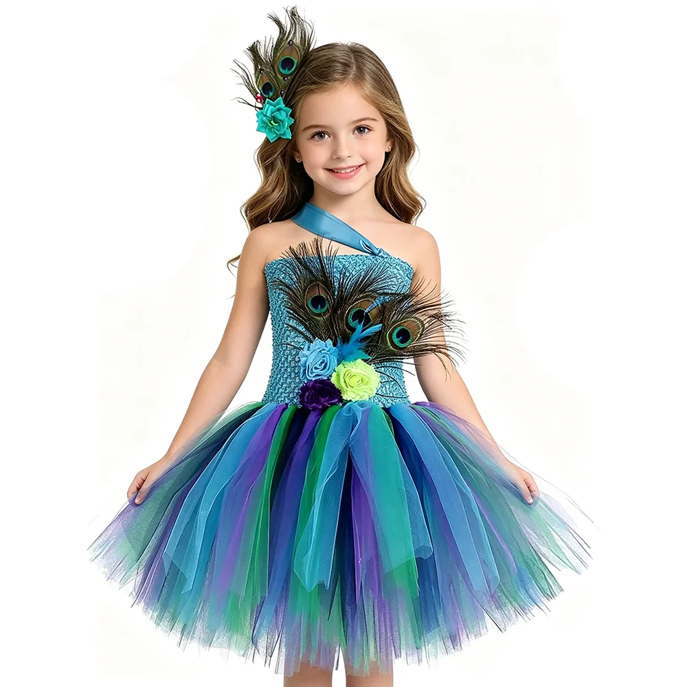 Flower Peacock Feather Costumes for Girls Carnival Party Outfit Kids Christmas Halloween Costumes Children New Year Clothes Gift
Flower Peacock Feather Costumes for Girls Carnival Party Outfit Kids Christmas Halloween Costumes Children New Year Clothes Gift