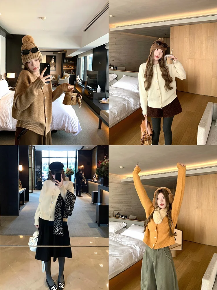 Свободный вязаный кардиган с длинными рукавами и круглым вырезом для женщин, весна-осень, повседневный трикотажный топ от LUU Taohxi
Свободный вязаный кардиган с длинными рукавами и круглым вырезом для женщин, весна-осень, повседневный трикотажный топ от LUU Taohxi