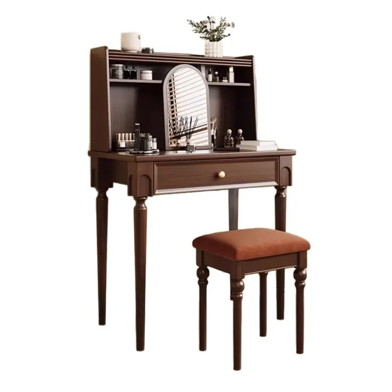 Medieval style solid wood dresser storage integrated modern bedroom French high-end makeup table light luxury small apartment
Medieval style solid wood dresser storage integrated modern bedroom French high-end makeup table light luxury small apartment