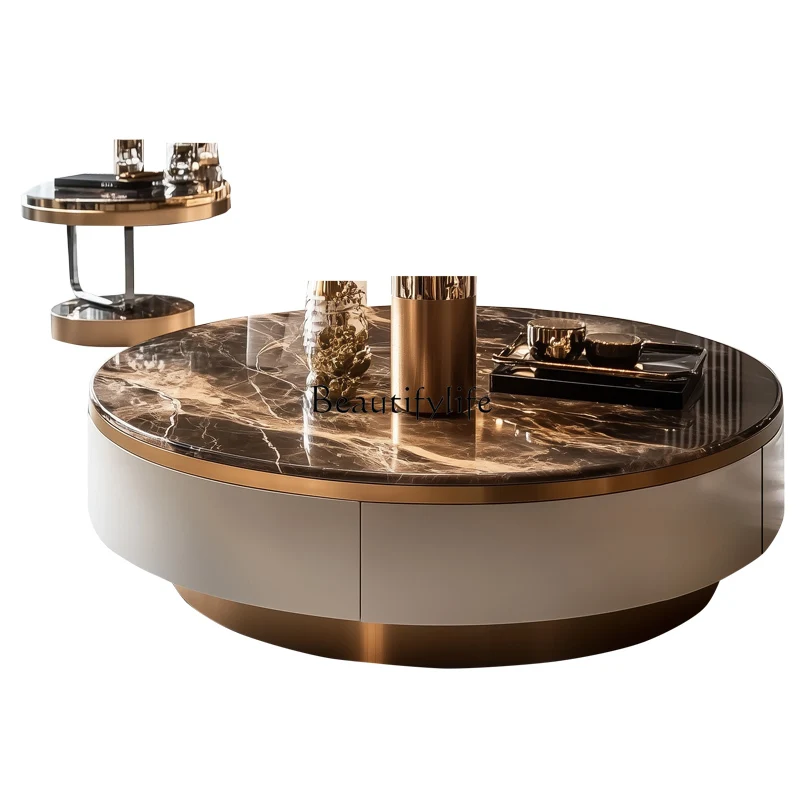 Light luxury coffee table microcrystalline stone living room home creative cream advanced round coffee table
Light luxury coffee table microcrystalline stone living room home creative cream advanced round coffee table