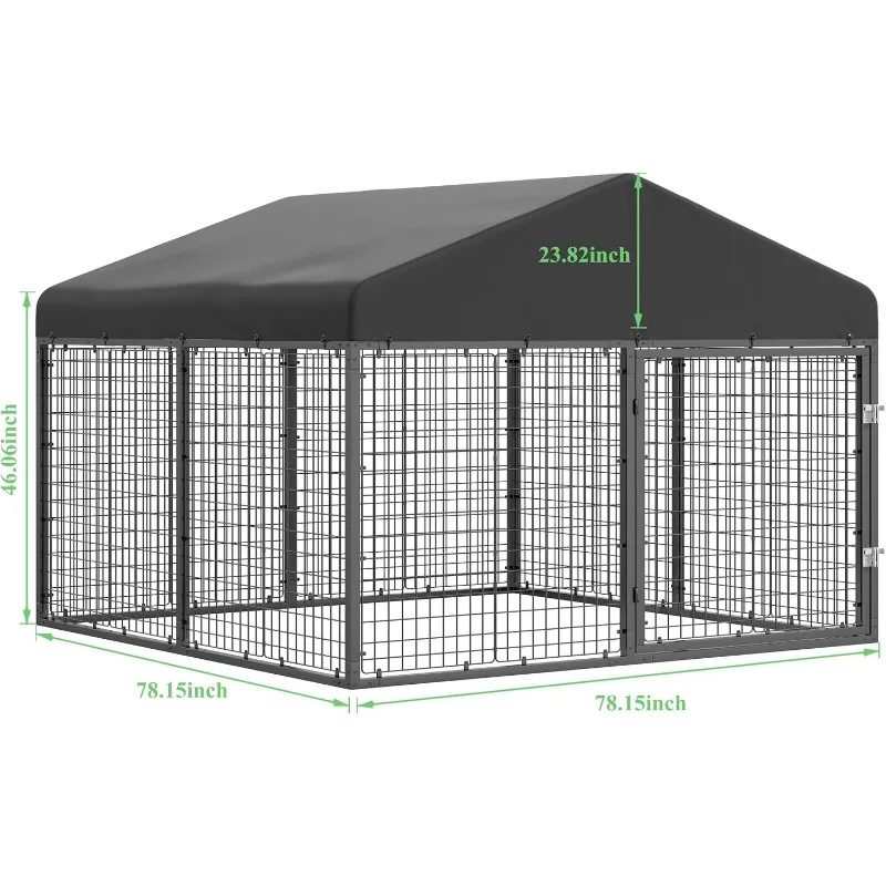 Large Outdoor Enclosure,Heavy Duty Cage with Roof,Galvanized Steel Dog Kennel Fence with Double Safety Locks(6.56'x 6.56
Large Outdoor Enclosure,Heavy Duty Cage with Roof,Galvanized Steel Dog Kennel Fence with Double Safety Locks(6.56'x 6.56