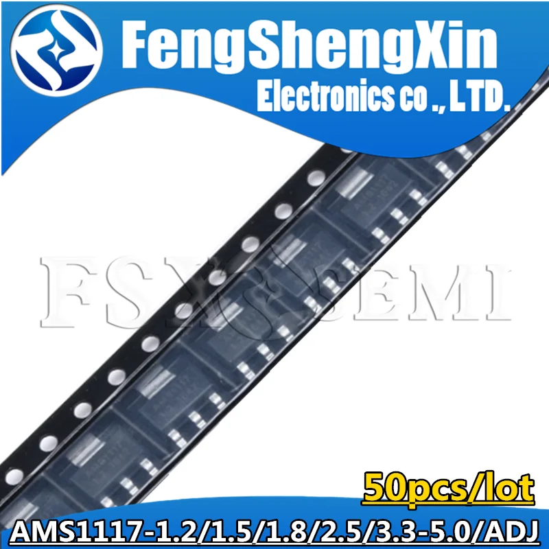 50pcs/lot AMS1117-1.2 AMS1117-1.5 AMS1117-1.8 AMS1117-2.5 AMS1117-3.3 AMS1117-5.0 AMS1117-ADJ V SOT223
50pcs/lot AMS1117-1.2 AMS1117-1.5 AMS1117-1.8 AMS1117-2.5 AMS1117-3.3 AMS1117-5.0 AMS1117-ADJ V SOT223